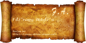 Fónagy Abbás névjegykártya